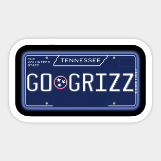 TN License Plate- GO GRIZZ Sticker